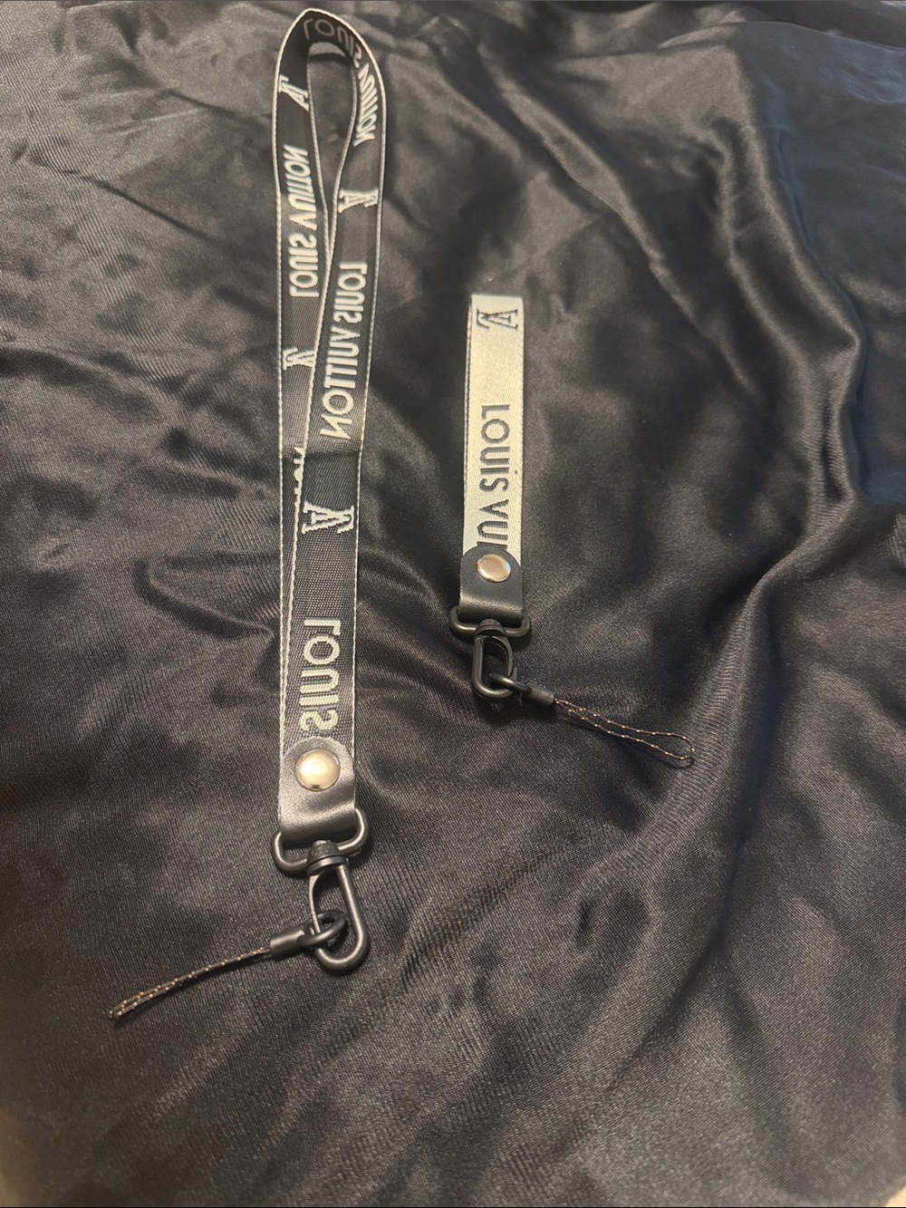 Black and silver Logo Lanyard Key Strap